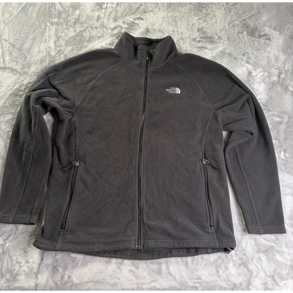 The North Face Tka 100 Mens XL Black Jacket Textured Fleece Fabric